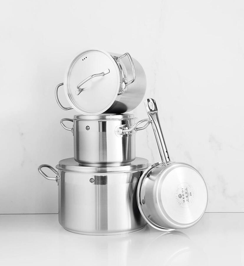Kookpan met deksel Lage pan Lekker koken Naadloze inductiebodem 2.8 Liter Zilver