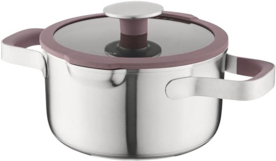 Kookpan met deksel RVS pot Dagelijks koken Gelijkmatige warmteverdeling 18 cm 36 liter Aubergine - Foto 1