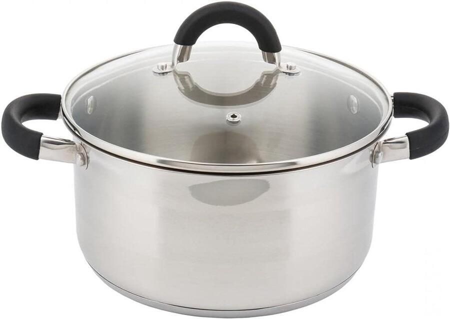 Kookpan met deksel Sauspan Steelpan Koken en Pruttelen Roestvrij Staal 3 Liter 20 cm Zilverkleurig