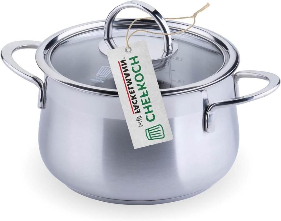 Kookpan met Deksel Sauspan Steelpan Koken en Verwarmen Snelle Warmteverdeling 16 cm Diameter Zilverkleurig