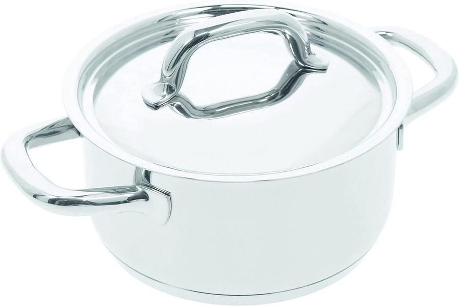 Kookpan met Deksel Sauspan Stoofpan Dagelijks Koken 3-Laags Aluminium Bodem Ø 20 cm Zilver