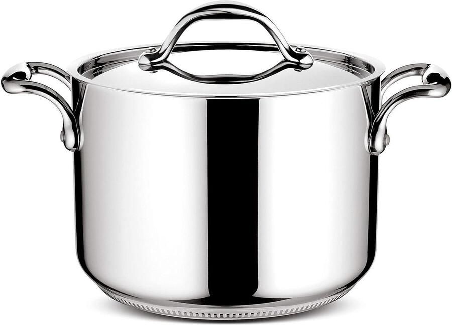 Kookpan met deksel Soeppan Steelpan Koken en Garen 5-laags Lagofusion bodem Ø 20 cm Zilver