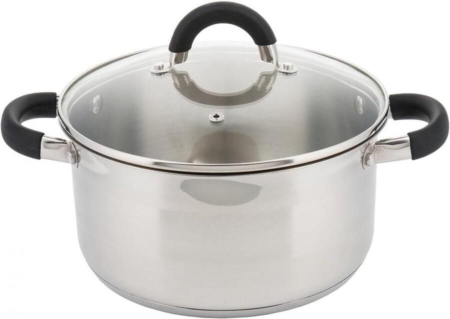 Kookpan met Deksel Soeppan Steelpan Mee Koken Roestvrij Staal 3 Liter Zilverkleurig