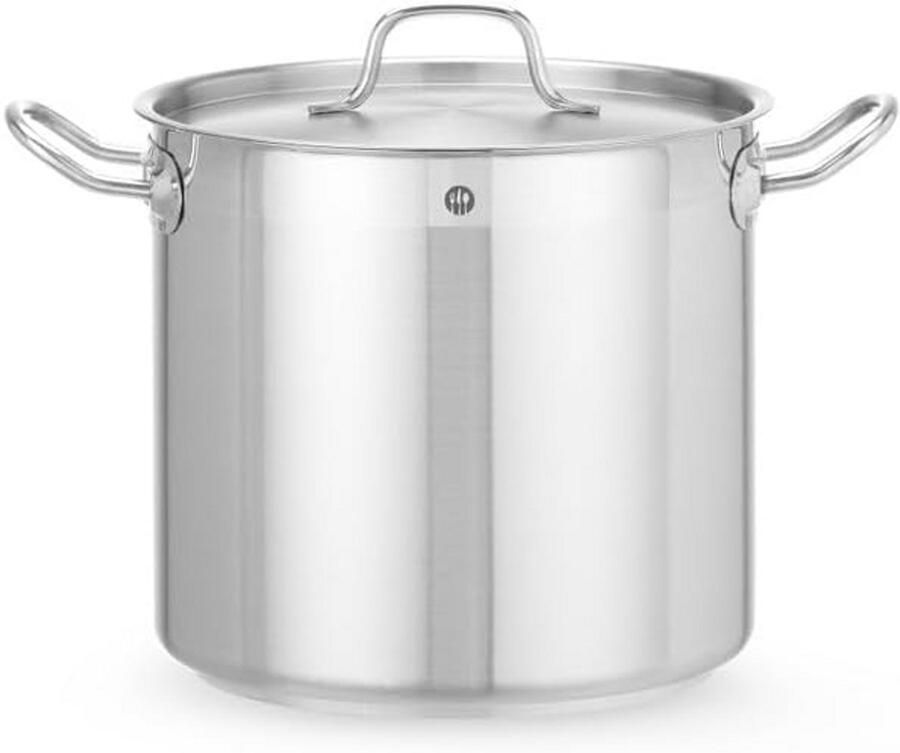 Kookpan met Deksel Soeppan Steelpan Professioneel Koken Naadloze Inductiebodem 10 Liter Zilver