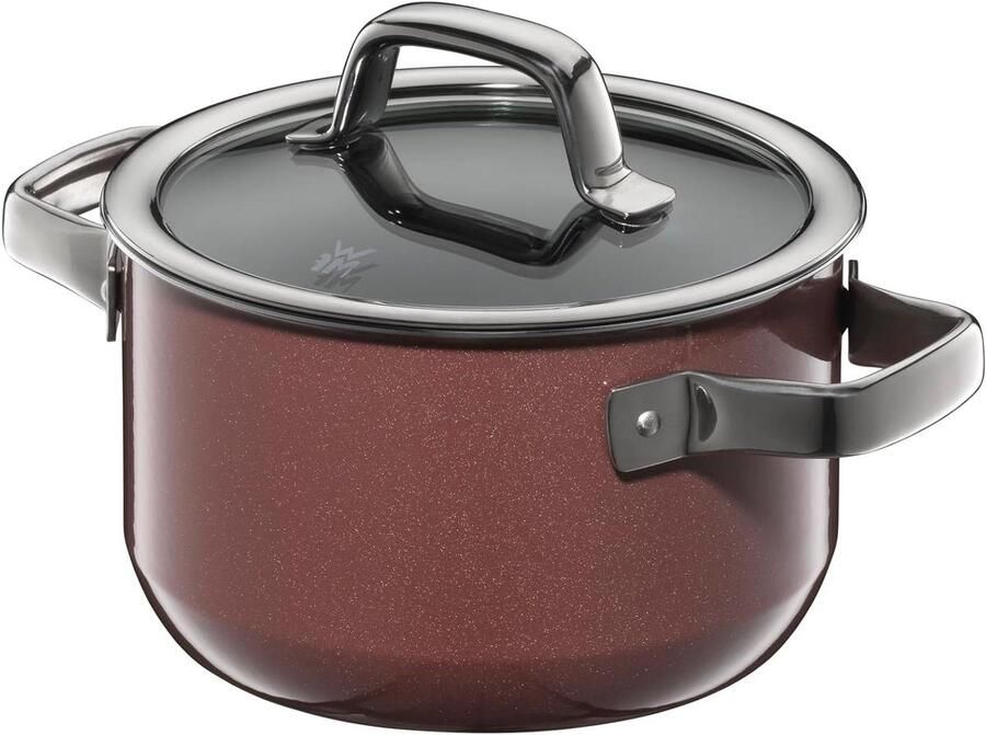 Kookpan met deksel Soeppan Stoofpan Koken en stoven Hittebestendig tot 250°C 16 cm 1.3 liter Roze