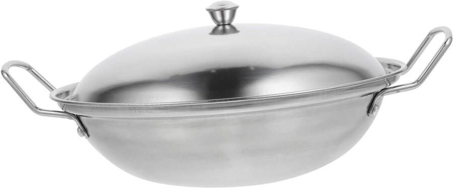 Kookpan met Deksel Soeppan Wok Koken en Serveren Uniforme Verwarming 25 x 25 x 6.5 cm