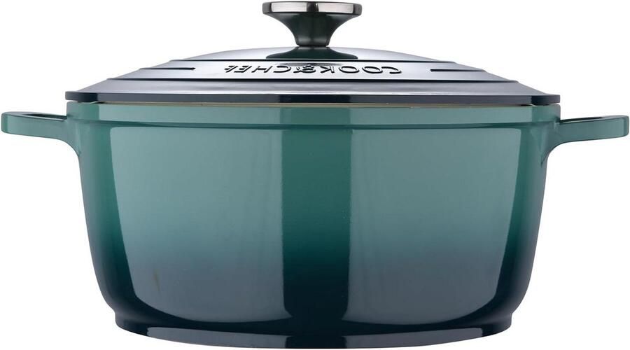 Kookpan met deksel Steelpan Aluminium Maaltijden Bereiden Oven en inductie 24 cm Groen
