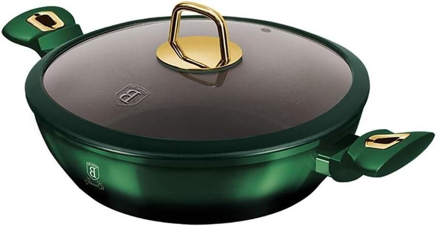 Kookpan met deksel Steelpan Lekker koken Titanium anti-aanbaklaag 28 cm Groen
