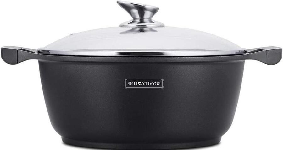 Kookpan met Deksel Steelpan Sauspan Comfortabel Koken Anti-aanbaklaag 30 cm Zwart