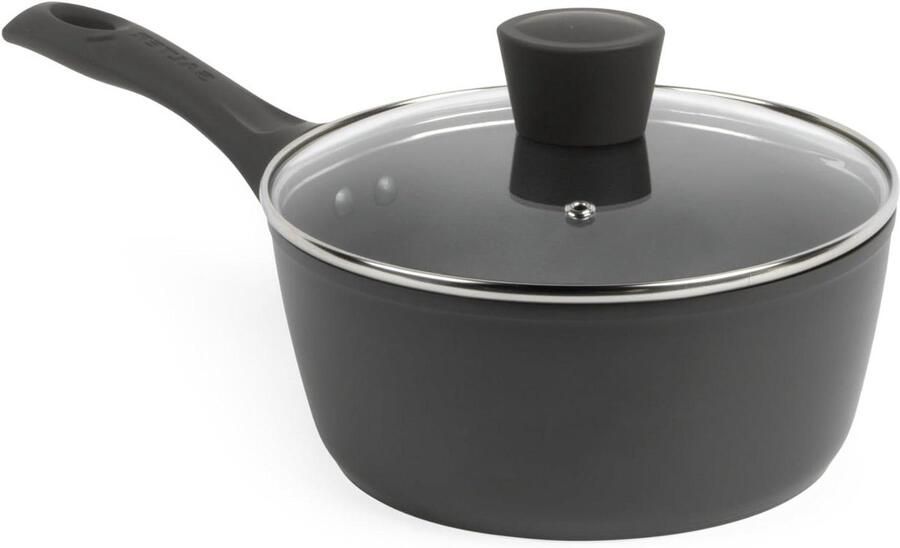 Kookpan met Deksel Steelpan Sauspan Dagelijks Koken Corrosiebestendig Aluminium 20 cm Mat Grijs