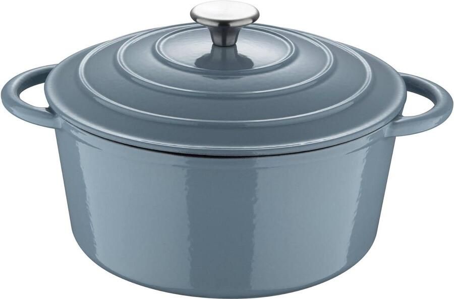 Kookpan met deksel Stoofpan Soeppan Gezond Koken Robuuste Gietijzeren Bodem 5 Liter Zwart