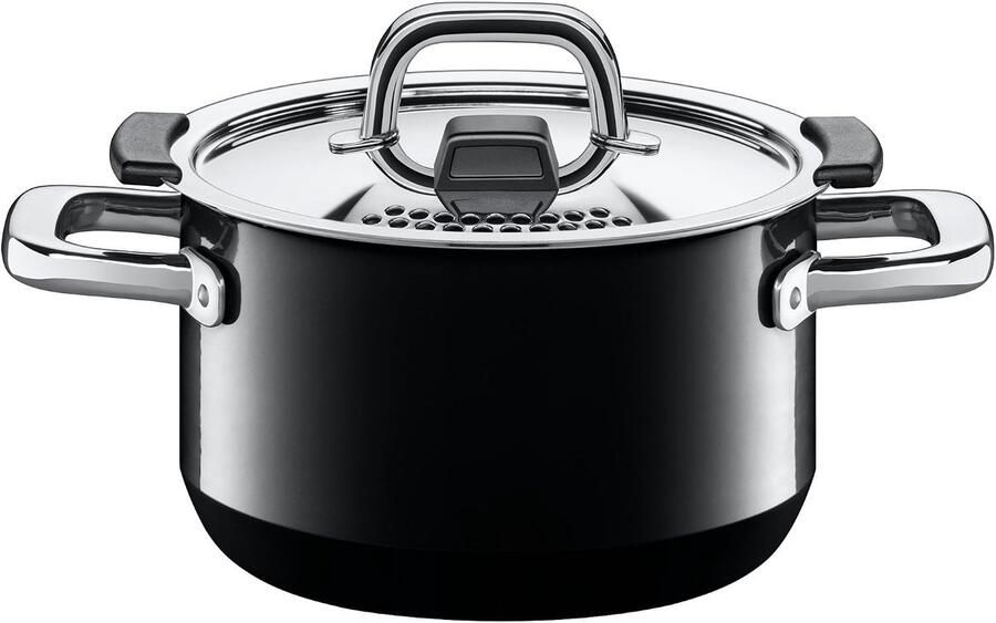Kookpan met deksel Vleespan sauspan Koken op inductie Nikkelvrije keramiek 16 cm 2 liter Zwart