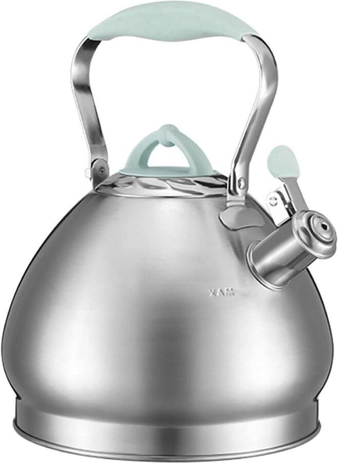 Waterkoker RVS Theeketel Fluitketel Water Koken Vijflaags Composiet Bodem 2.5 Liter Zilver