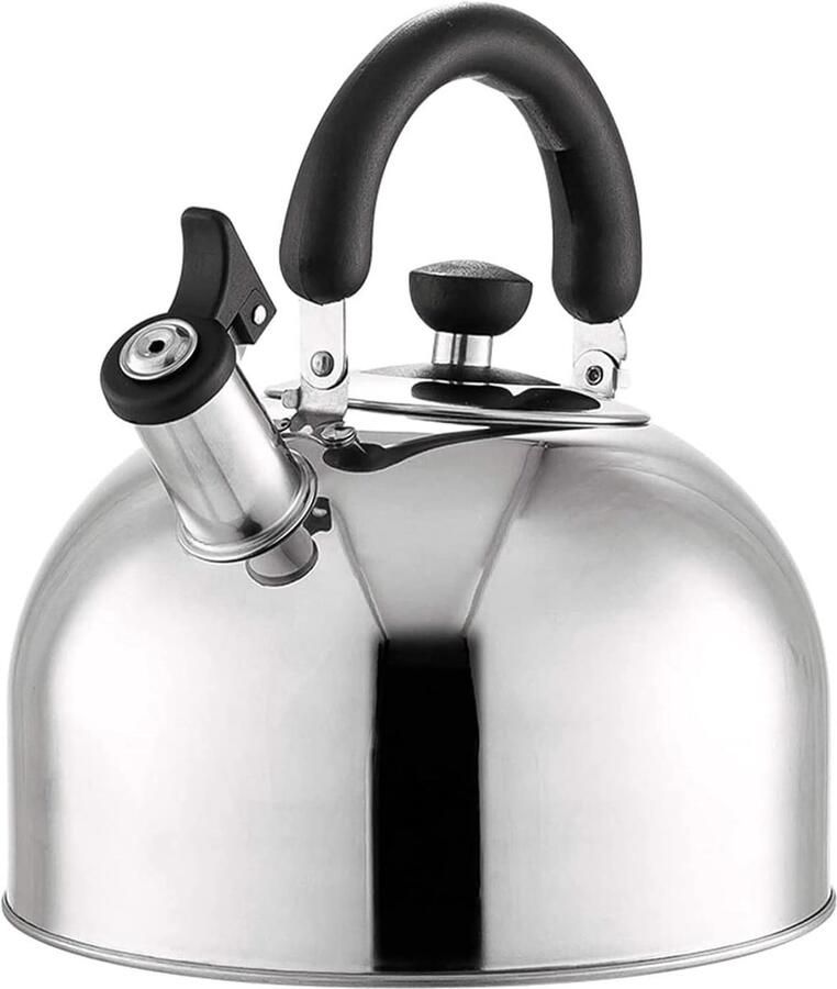 Waterkoker RVS Fluitketel Kookplaat Snel Water Koken Circulerende Verwarming 4L Zilver