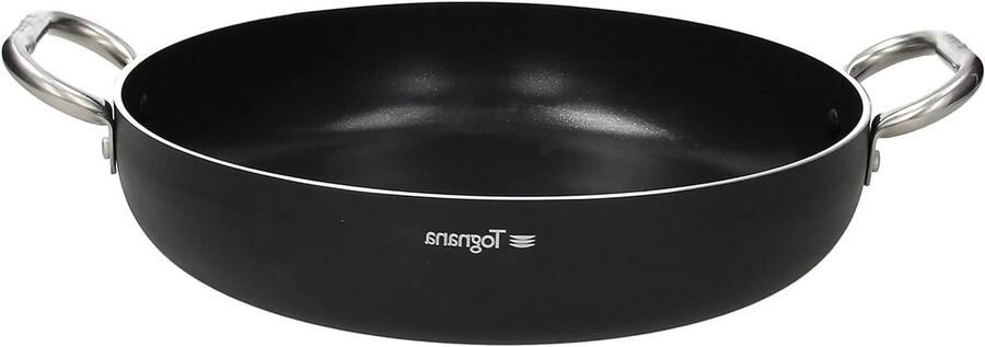 Kookpan met handgrepen Grote pan Professioneel koken Diamant versterkte coating 36 cm Zwart