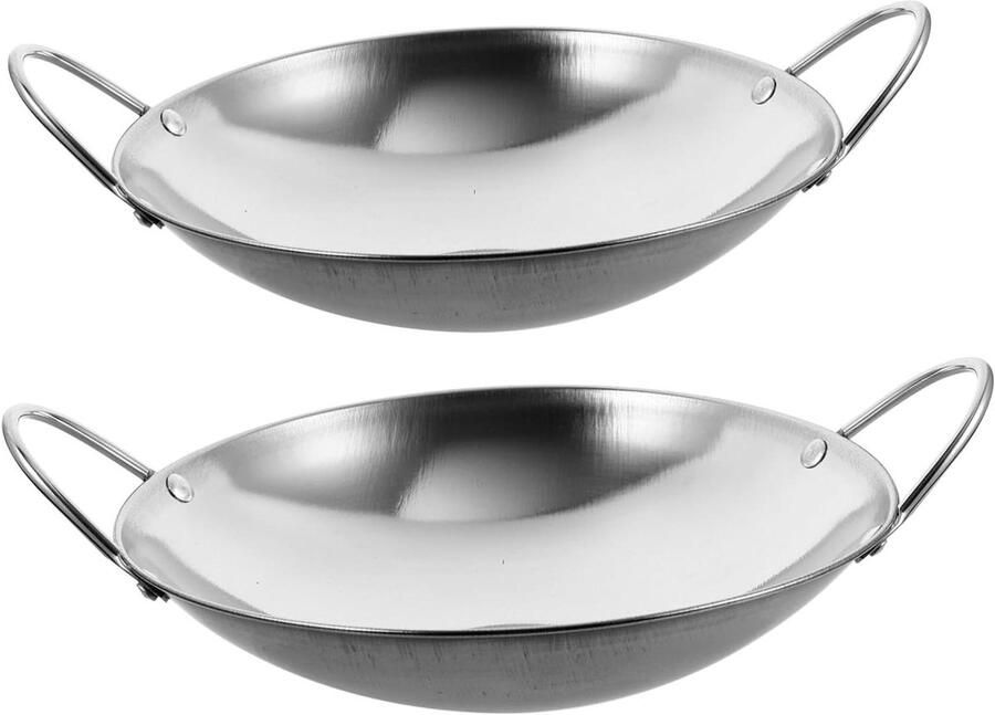 Kookpan met Handgrepen Roerbakpan Thuis Koken Dubbele Handgrepen 28 cm Zilver