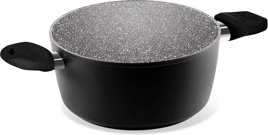 Kookpan met Handvatten Steelpan Koken op Inductie Versterkte Minerale Coating 20 cm Zwart