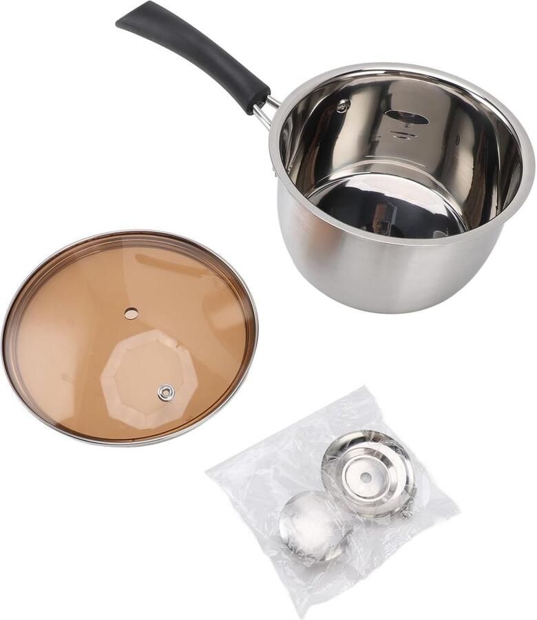 Kookpan Met Steel Steelpan Sauspan Snelle Maaltijden Snelle Warmtegeleiding 14 cm Zilverkleurig