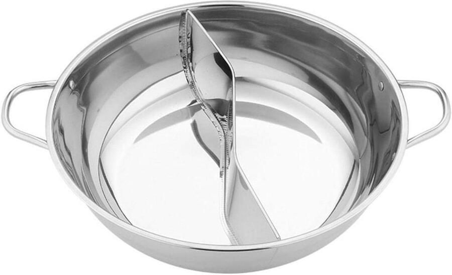 Kookpan met Verdeelstuk Tweedelige pan Gezellig tafelen Twee smaken tegelijk 28 cm Zwart