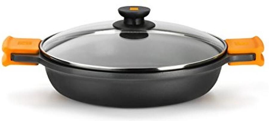 Kookpan Plat 16 cm Zwart