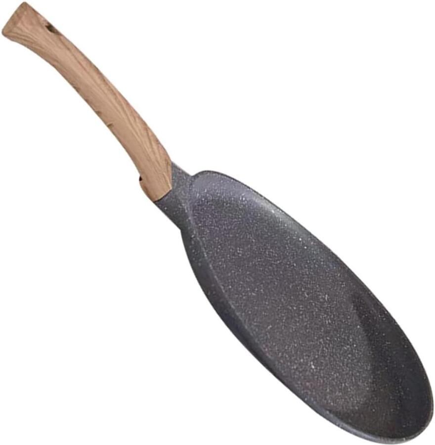 Kookpan Platte Bodem Antiaanbakpan Pannenkoeken Ontbijt Maken Gelijkmatige Warmte 35x20 cm Zwart