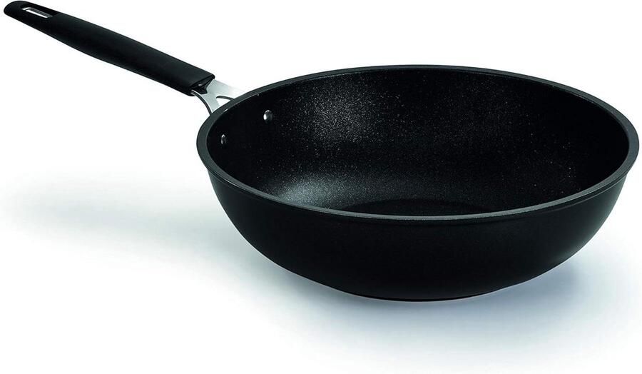 Kookpan Roerbakpan Lekker Koken Diamantstof Coating 28 cm Zwart