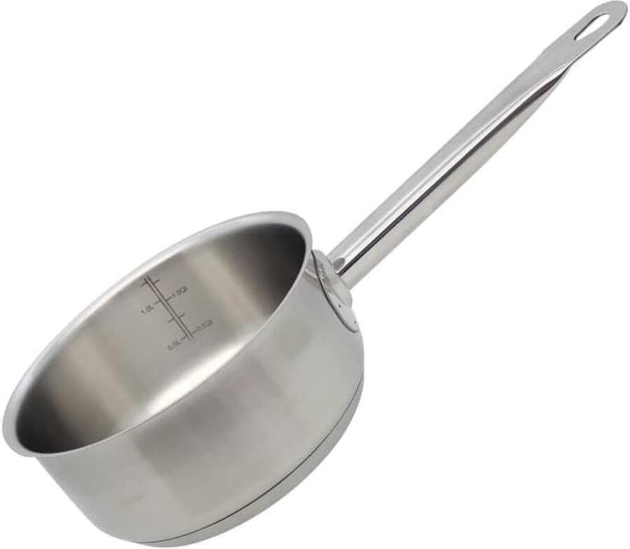 Kookpan Roestvrij Staal Kleine Pan Dagelijks Koken Schaal Aan Binnenkant 20 cm Grijs
