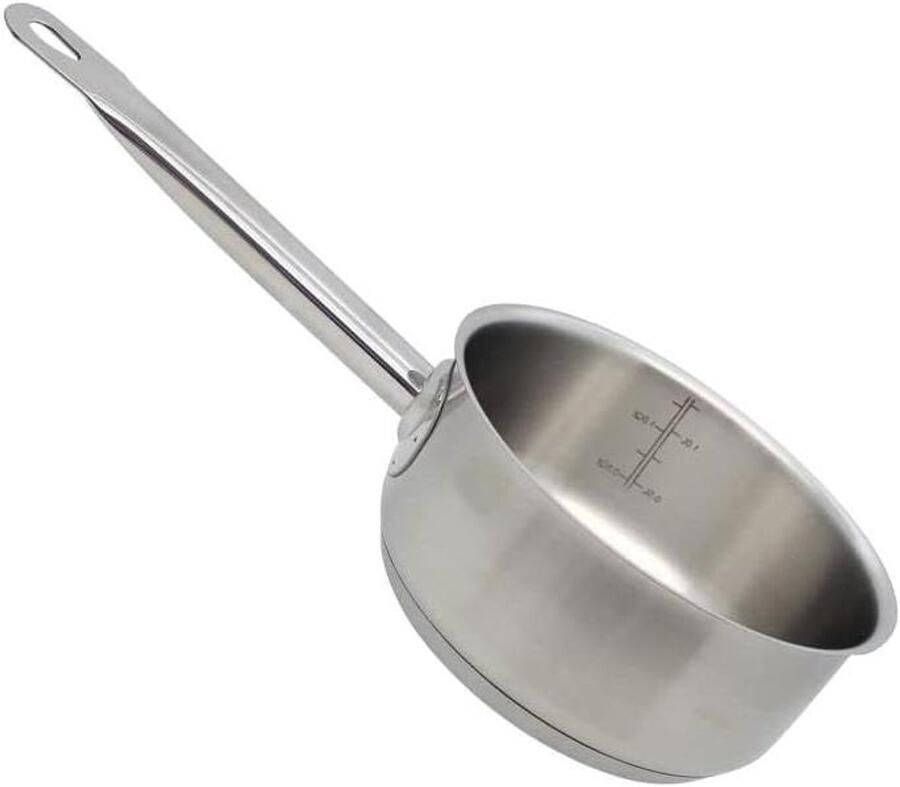 Kookpan Roestvrij Staal Kleine pan Dagelijks Koken Schaal aan binnenzijde 20 cm Grijs