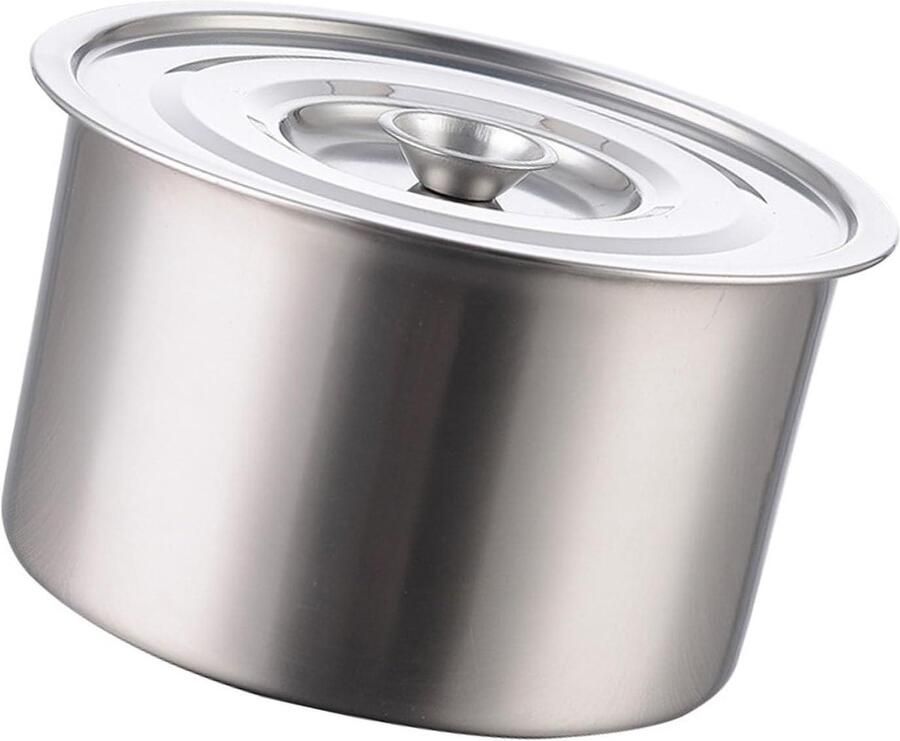 Kookpan Roestvrij Staal Soeppan Stoofpan Koken en Stoven Hoge Temperatuur Bestendig 20 cm Zilverkleurig
