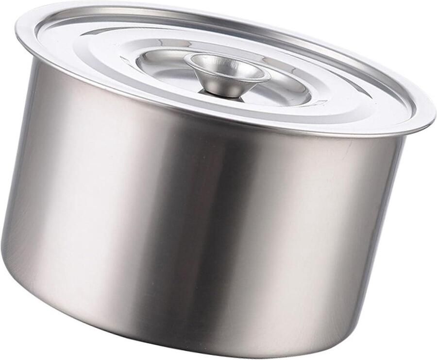Kookpan Roestvrij Staal Soeppan Stoofpan Koken en Stoven Hoge Temperatuur Bestendig 20 cm Zilverkleurig