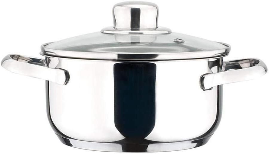 Kookpan Roestvrij Staal Steelpan Deksel Gezond Koken Gelijkmatige Warmte 24 cm Zilver