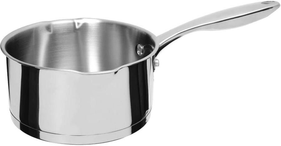 Kookpan Roestvrij Staal Steelpan Koken op Inductie Geschikt Alle Warmtebronnen 18 cm Grijs