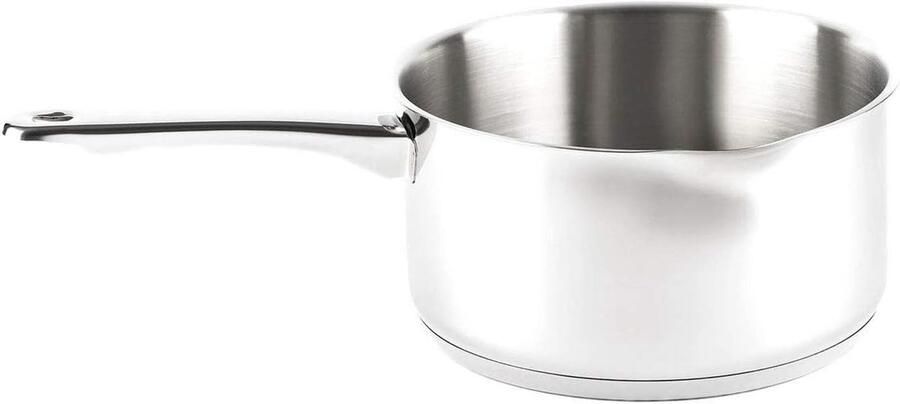 Kookpan Roestvrij Staal Steelpan Sauspan Koken en Verwarmen Inductie Geschikt 1.3 Liter Zilverkleurig