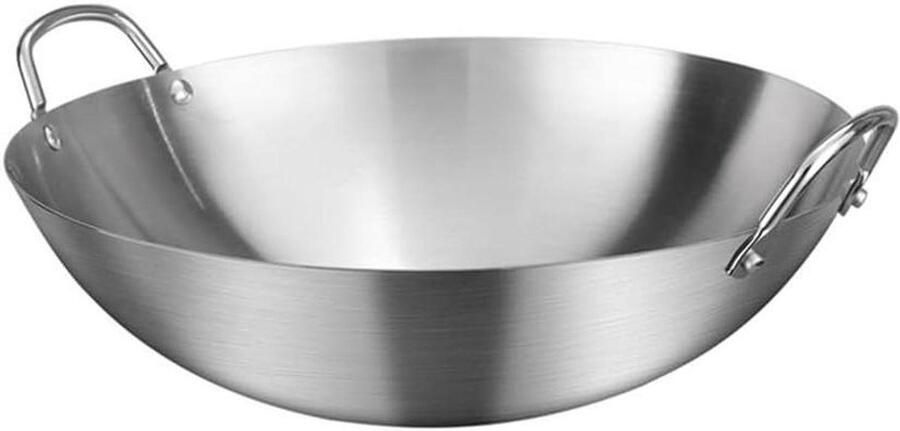 Kookpan Ronde Bodem Chef pan Snel Roerbakken Verdikt RVS 28 cm Metaal