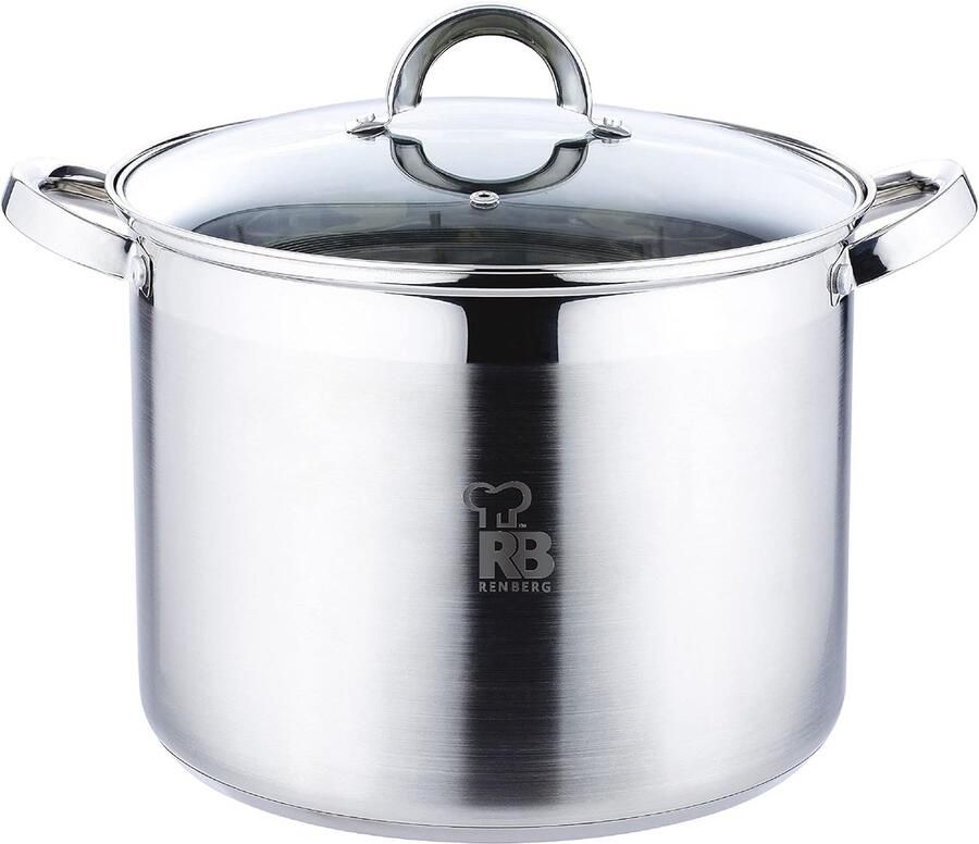 Kookpan RVS Sauspan Steelpan Koken en Sudderen Gelaagde Bodem 26x19 cm 95L Zilver