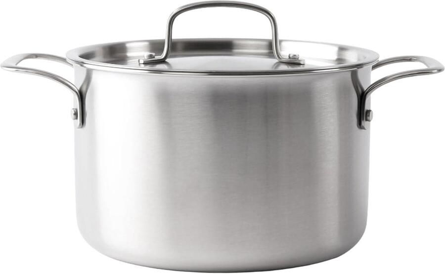 Kookpan RVS Soeppan Sauspan Dagelijks Koken 5-laagse Aluminiumkern 4L 20 cm Zilverkleurig