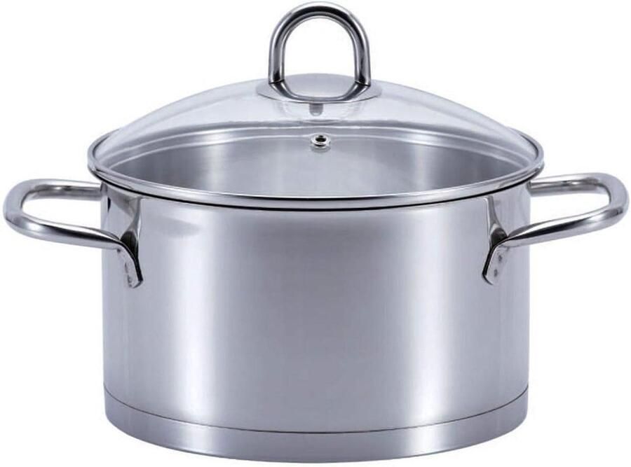 Kookpan RVS Steelpan Gezond Koken Sandwich Bodem Ø 24 cm 3 Liter Zilver
