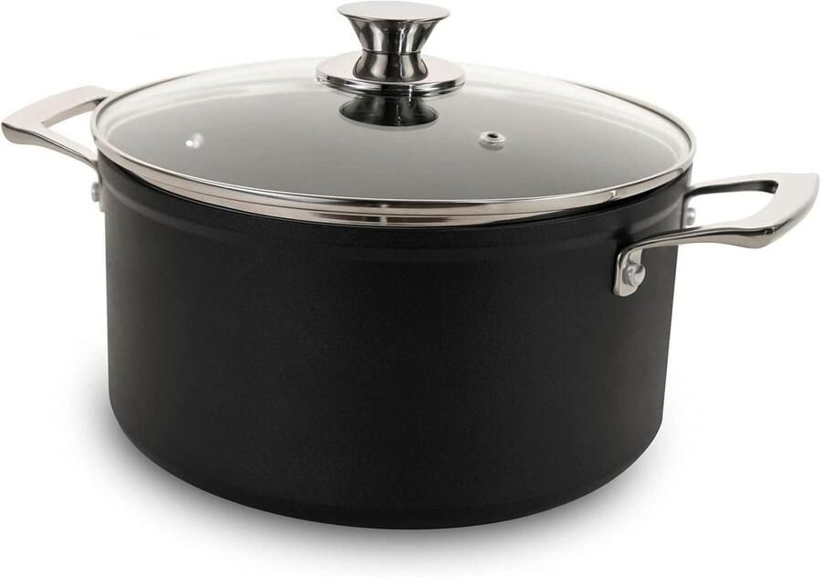 Kookpan Sauspan Steelpan Algemeen Koken Volledige Inductiebodem 24 cm 5 L Zwart
