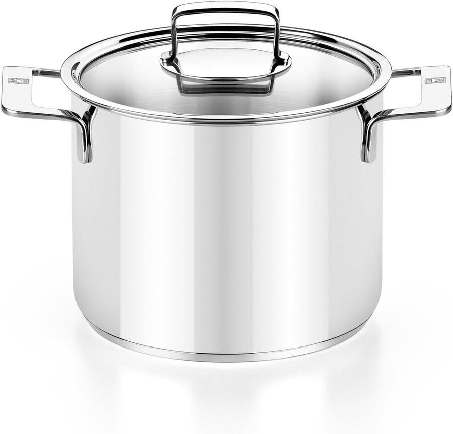 Kookpan Sauspan Steelpan Koken in Keuken Gepolijste Afwerking 20 cm Zilverkleurig