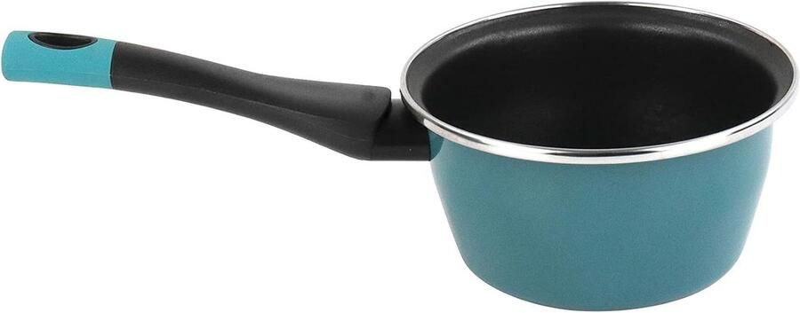 Kookpan Sauspan Steelpan Koken op Inductie Energiebesparend Geëmailleerd 16 cm Blauw