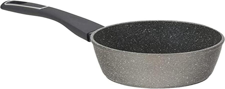 Kookpan Sauspan Steelpan Koken op Inductie Gesmeed Aluminium 16 x 75 cm Grijs Marmer