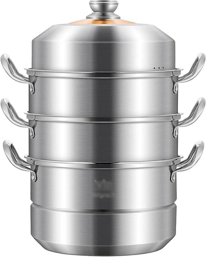 Kookpan Soeppan Braadpan Groot Veelzijdig Koken Verdikte Bodem 36 cm Diameter Zilver