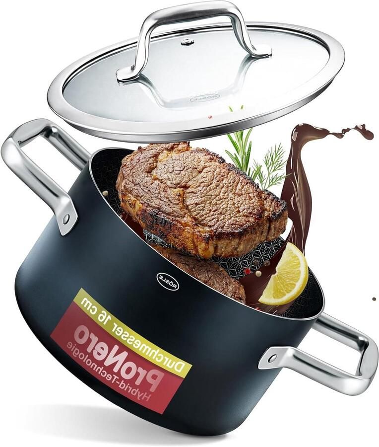 Kookpan Soeppan Dagelijks Koken Keramische Coating 16 cm Zwart - Foto 1