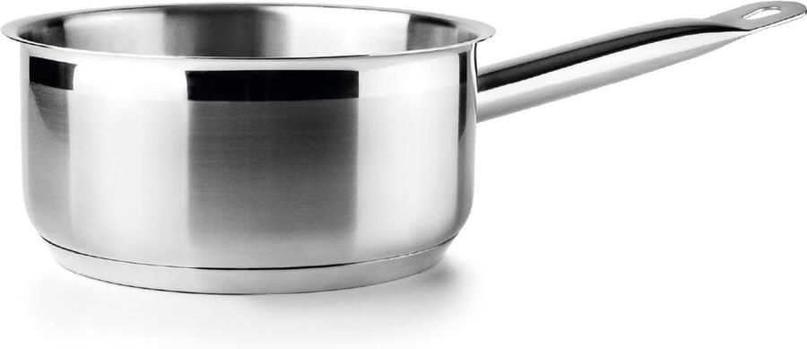 Kookpan Staal Steelpan Koken voor hobbyisten Inductiegeschikt schokbodem 20 cm Gepolijst satin