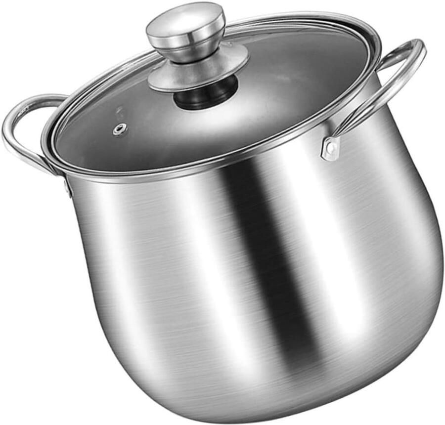 Kookpan Steel Pan Stoofpan Koken en Stoven Snelle Warmtegeleiding 22x22x19CM Zilver