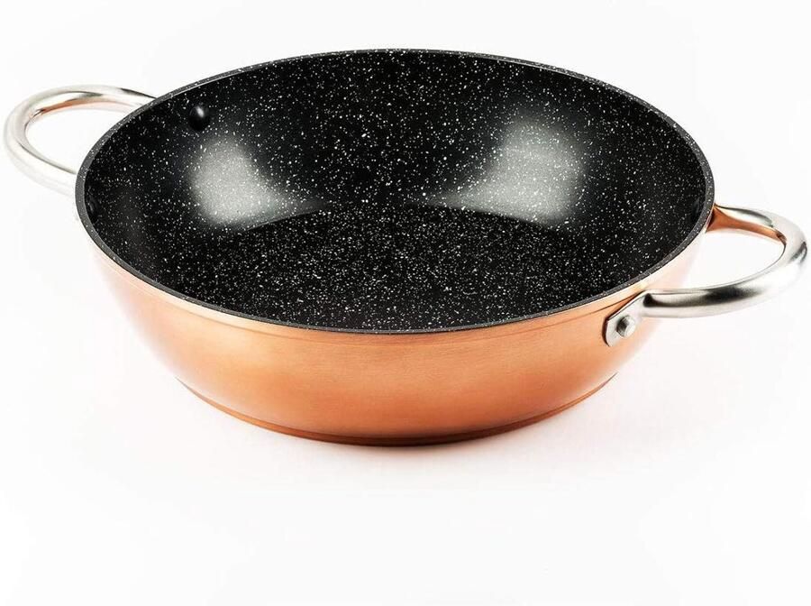 Kookpan Steelpan Koken op inductie Non-stick coating 28 cm Koperkleur