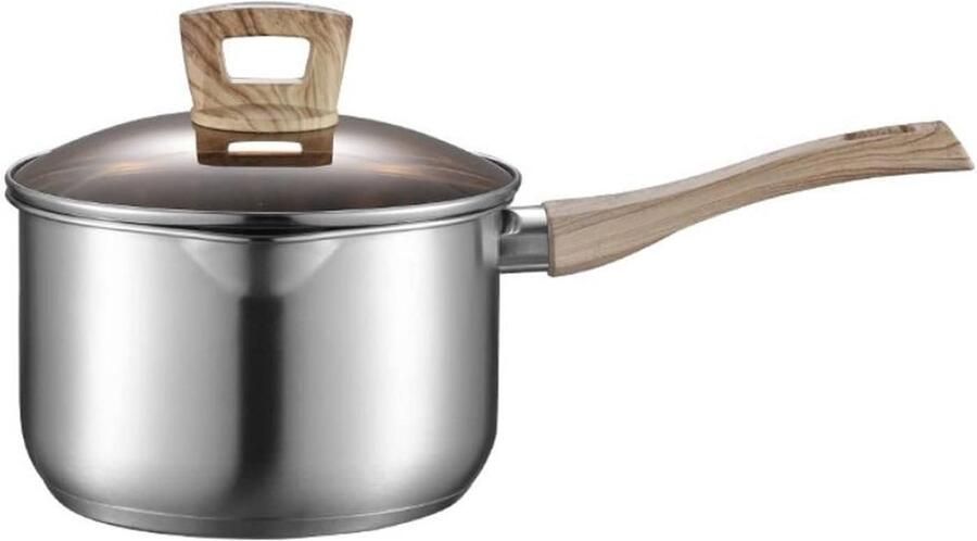 Kookpan Steelpan Sauzen Maken Snelle Warmtegeleiding 18 cm Zilver