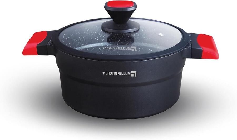Kookpan Stoofpan Steelpan Maaltijden Bereiden Keramische Antiaanbaklaag 28 cm Zwart