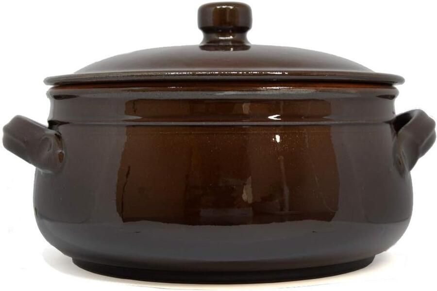 Kookpan Terracotta Ambachtelijke Pan Langzaam Koken Handgemaakt Ø 30 cm Bruin