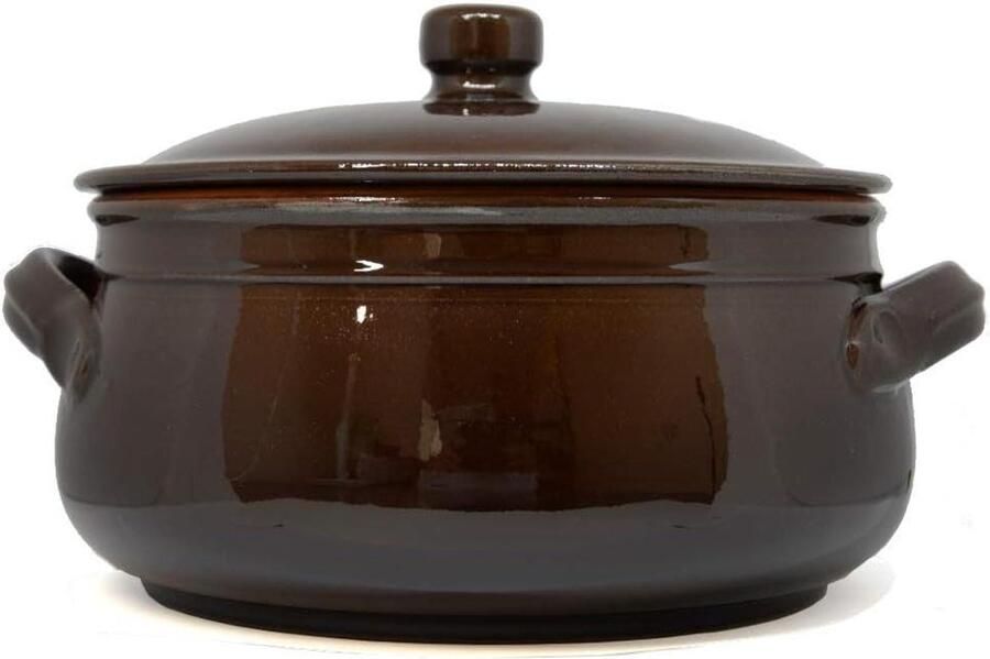 Kookpan Terracotta Ambachtelijke pan Langzaam Koken Handgemaakt Italiaans Ø 20 cm Bruin